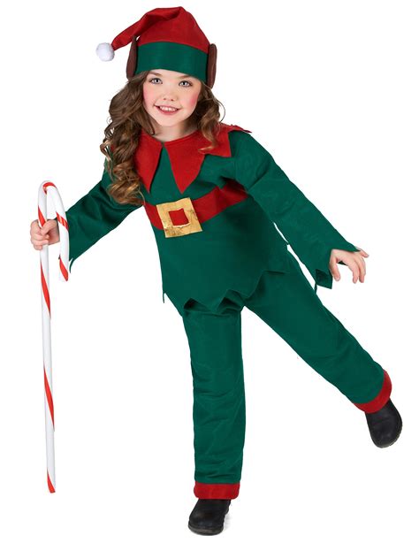 Bambina vestita da elfo natalizio