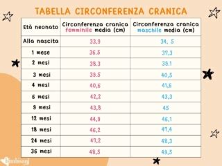 Schema grafico che illustra come prendere correttamente le misure della circonferenza cranica