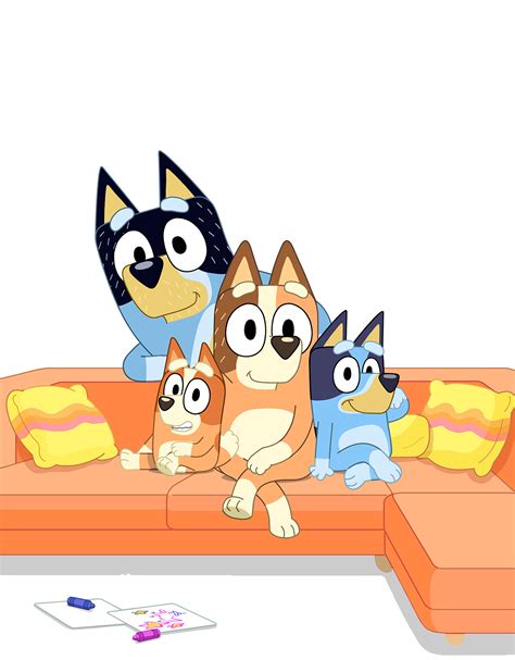 Bluey e la sua famiglia che giocano insieme