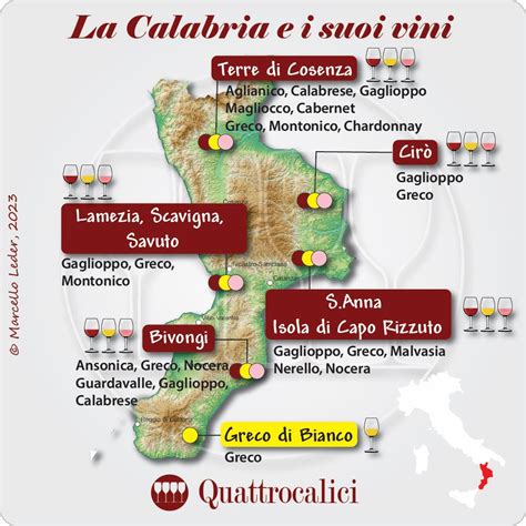 Mappa delle zone agricole e rurali della Calabria