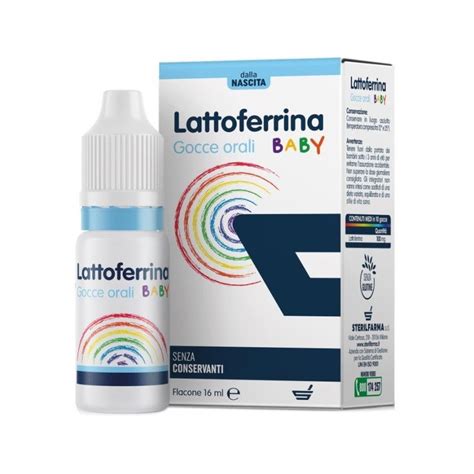 Flacone di integratore di lattoferrina in gocce, pronto all'uso