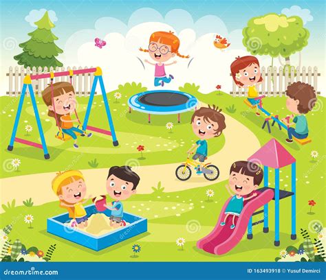 Bambini che giocano in un giardino scolastico