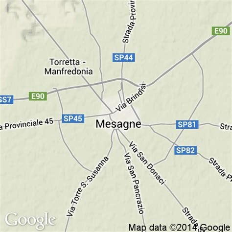 Mappa di Mesagne con punti di interesse
