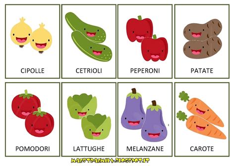 Varietà di frutta e verdura per bambini