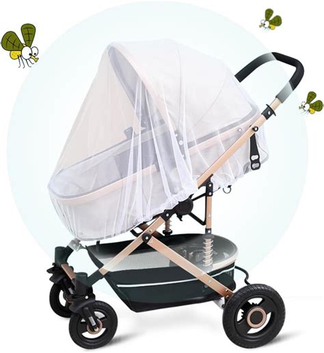 zanzariera universale montata su un passeggino
