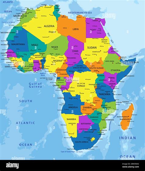 Mappa dell'Africa con percorsi safari