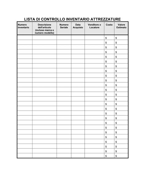 Lista di controllo corredino ospedale