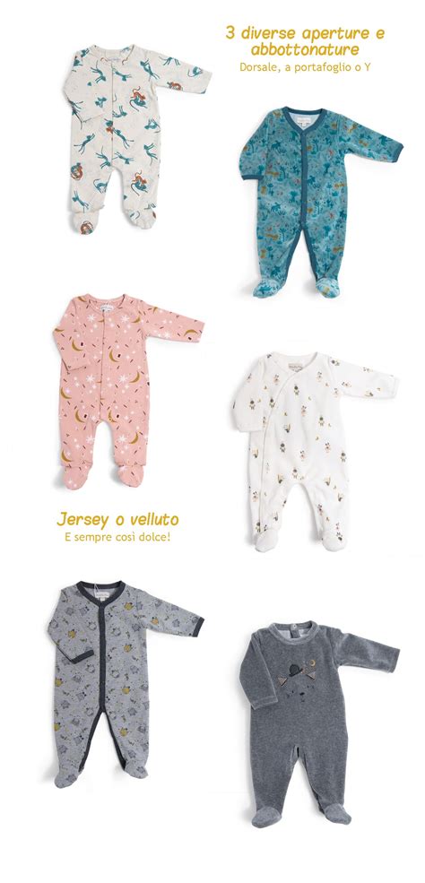 Varietà di tutine per neonati e neonate