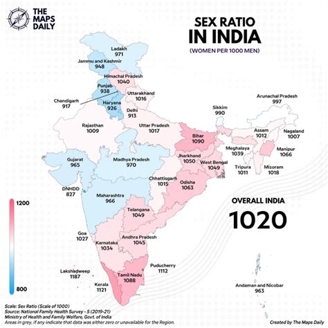 Mappa della Sex Ratio in India