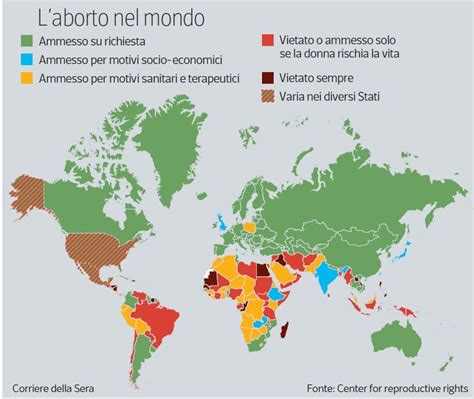Mappa mondiale legislazione aborto