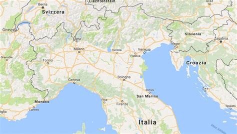 mappa del confine tra Italia e Slovenia con evidenziati i principali centri commerciali