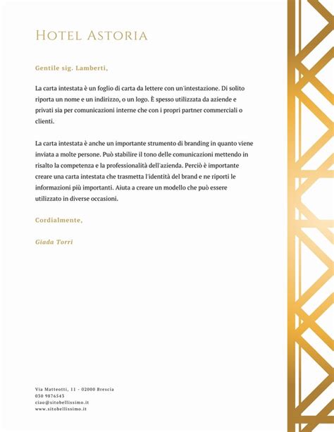 Logo di un hotel su carta intestata