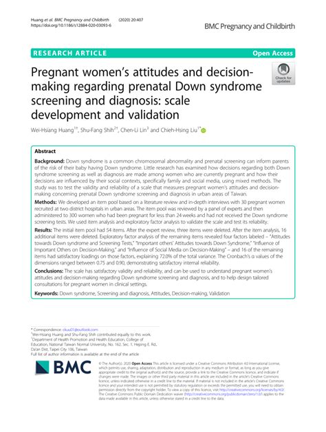 Decision making in prenatal diagnosis