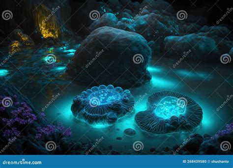 vista panoramica della flora bioluminescente che circonda i luoghi di nascita dei Na'vi