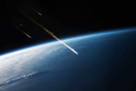 rappresentazione artistica di un bolide che entra nell'atmosfera terrestre creando una scia luminosa