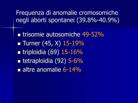 Diagramma: Anomalie cromosomiche comuni negli aborti spontanei
