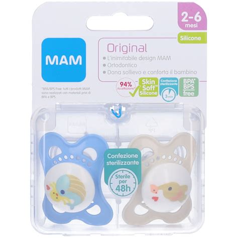 Varietà di succhietti MAM con design ortodontico
