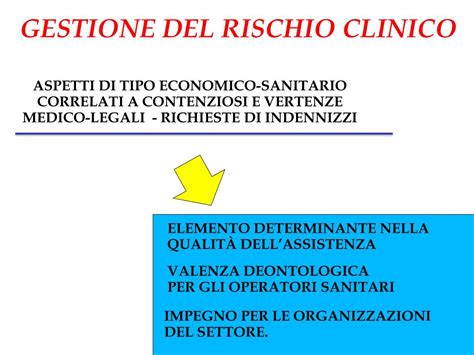 diagramma concettuale che illustra la gestione del rischio clinico