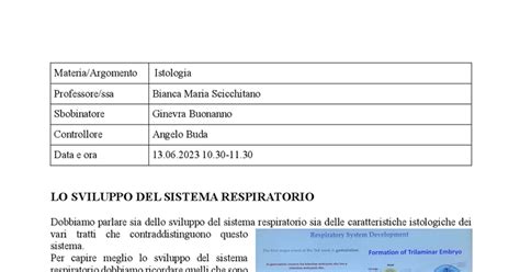 sviluppo del sistema respiratorio fetale