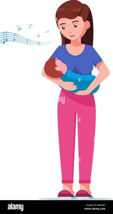 Una madre che canta una ninna nanna al suo bambino in una stanza illuminata dalla luna