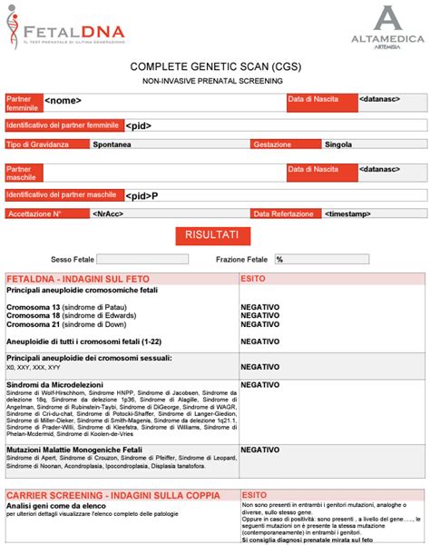 Standard di cura diagnosi prenatale