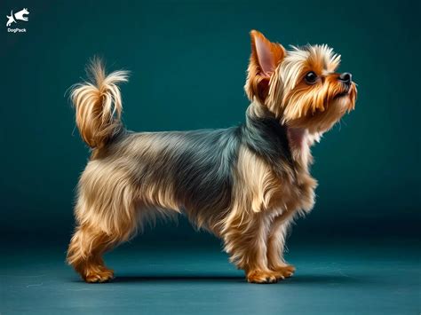 Yorkshire Terrier in posa elegante con il suo mantello setoso