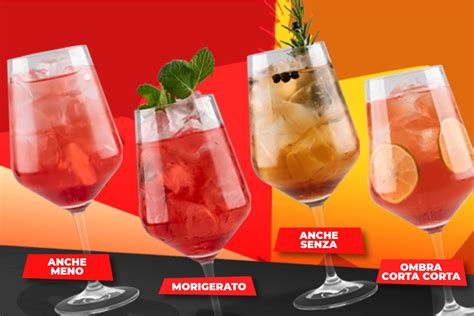 Tavola comparativa delle principali varianti di Spritz