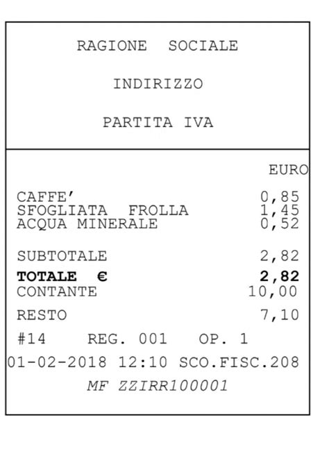 Scontrino fiscale con descrizione dispositivo medico per detrazione