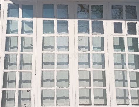 Historical window with small glass panes