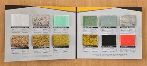 Swatch samples of different grille materials