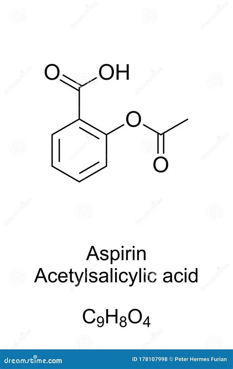 Struttura molecolare dell'acido acetilsalicilico