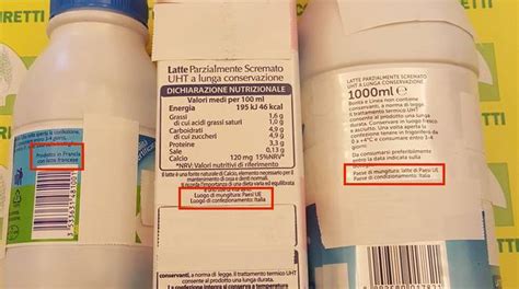 Etichetta nutrizionale di un latte formulato