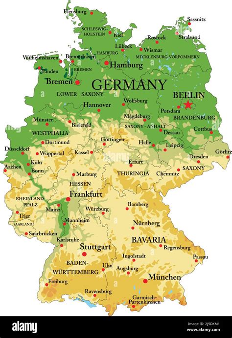 Mappa della Germania con i principali gruppi dialettali