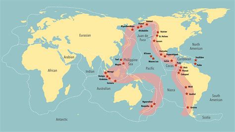 Mappa della Cintura di fuoco del Pacifico