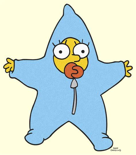 Maggie Simpson con il suo iconico ciuccio rosso