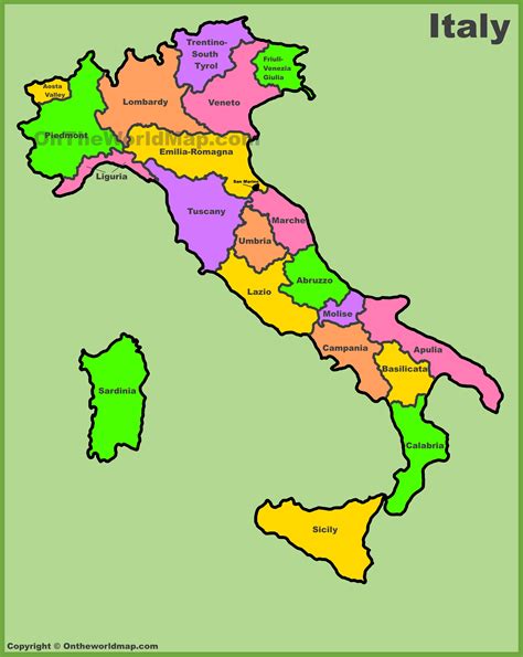 mappa delle regioni italiane con i differenti livelli di copertura per il NIPT