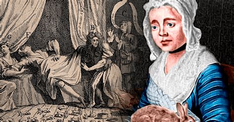 Illustrazione storica di Mary Toft nel suo letto
