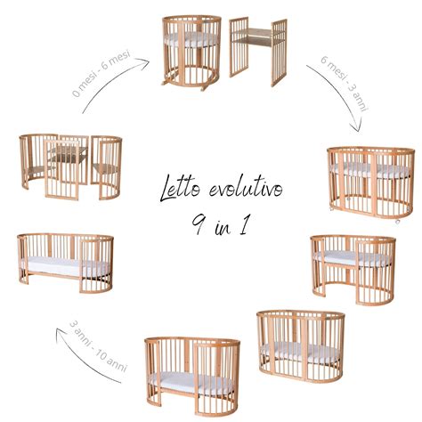 Culla lettino evolutiva in diverse configurazioni