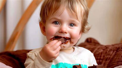 Bambino che mangia finger food