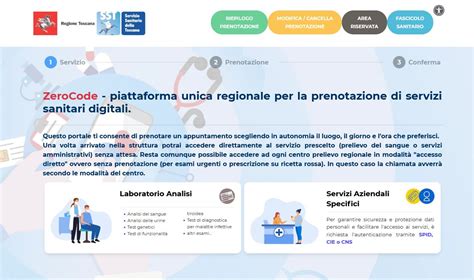 Interfaccia di prenotazione online di servizi sanitari