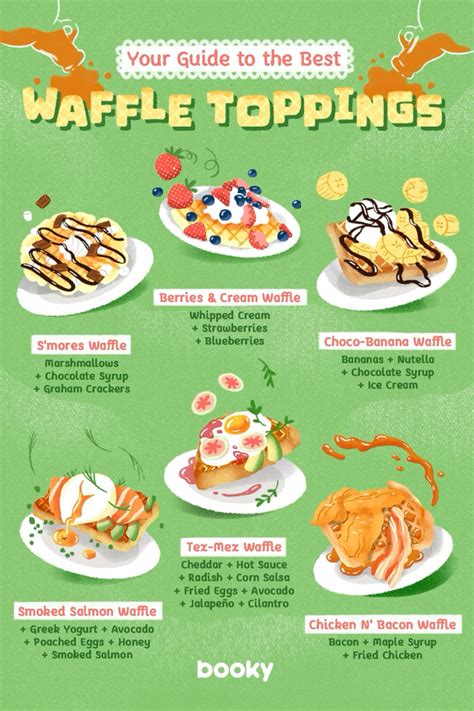 Various crepe and waffle toppings