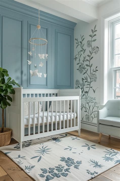 Shabby Chic baby boy nursery with soft pastel colors