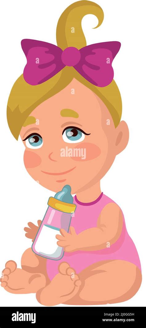 Illustrazione di un bambino che beve da un biberon sterilizzato
