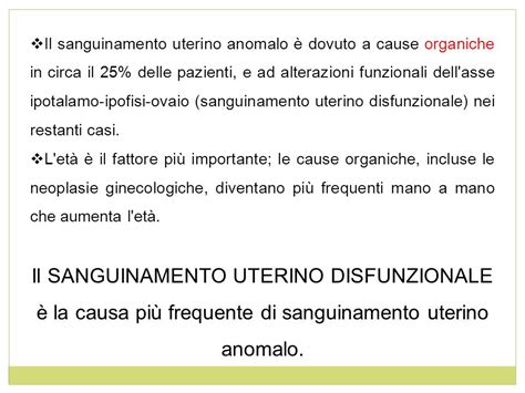 diagramma delle possibili cause di sanguinamento uterino
