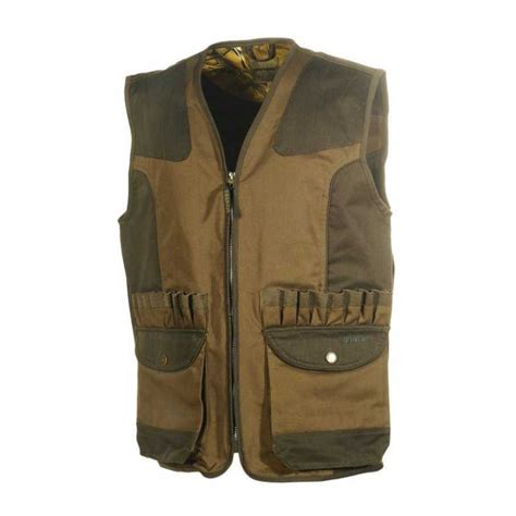 Gilet da caccia verde aperto con diversi tipi di tasche