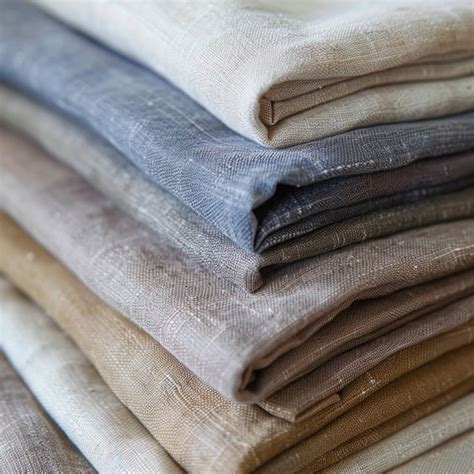 Una selezione di accessori in lino e cotone, disposti su un fondo neutro per evidenziare la qualità della tessitura
