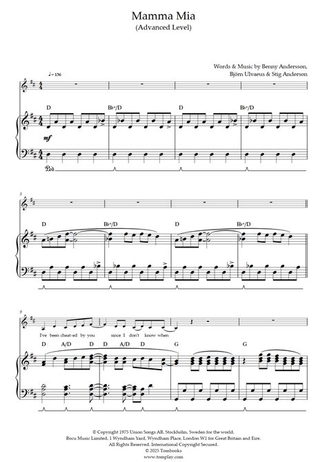 Partitura semplificata Mamma Rap con pallini