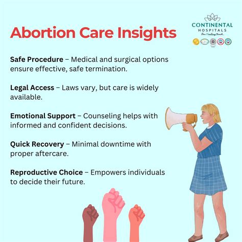 Infographic showing key information points about abortion access
