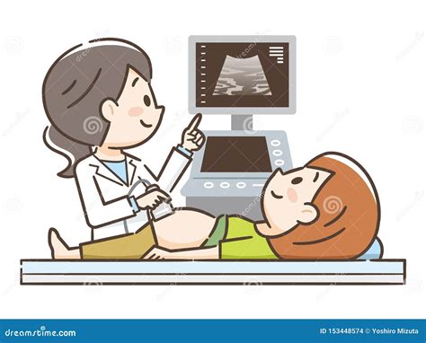 illustrazione di una donna incinta che consulta informazioni digitali su un dispositivo medico