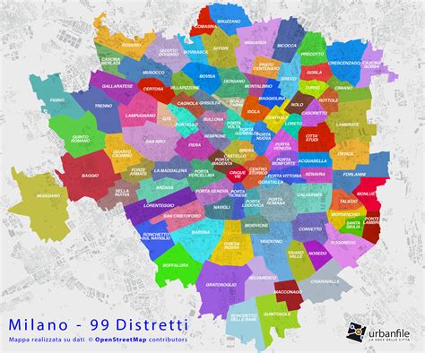 Mappa di Milano con le zone storiche di San Simpliciano e Corso Garibaldi